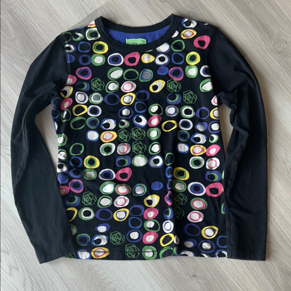 Three Hearts Colorful Cotton LS Shirt M Artsy Wearable Art Casual